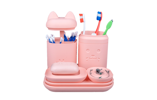 Kit de Organização para Banheiro - Gatinho