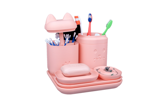 Kit de Organização para Banheiro - Gatinho