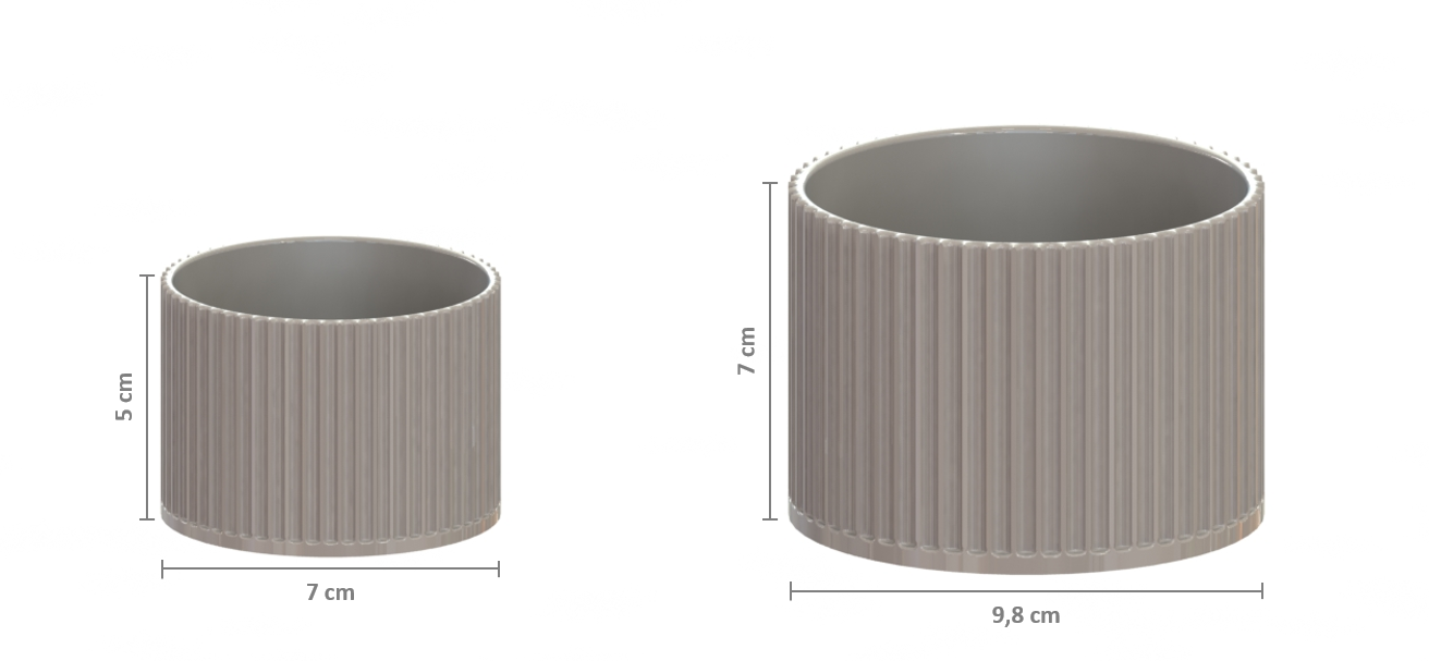 Vaso Cilíndrico Delicado com Ranhuras