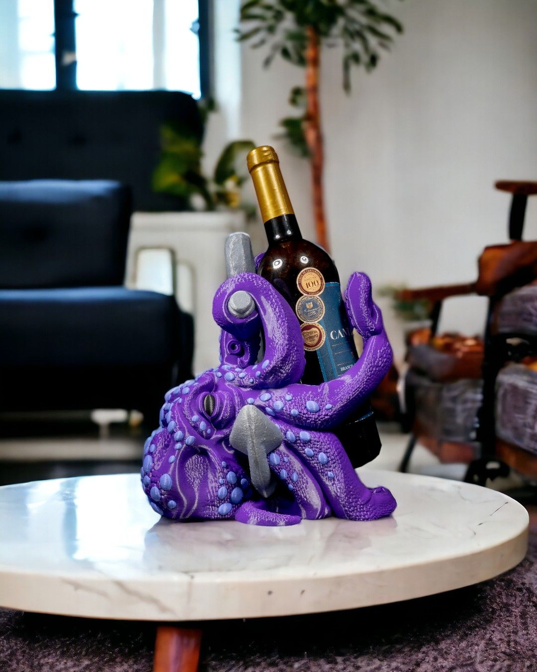 Suporte para Garrafa de Vinho - Guardião das Profundezas