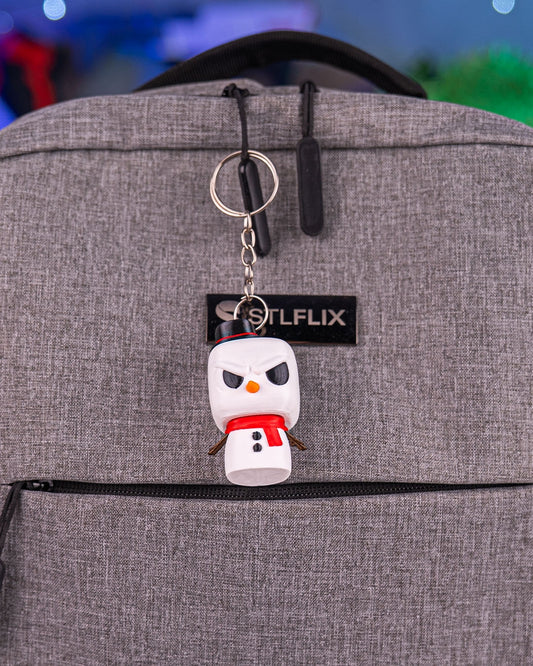 Chaveiro e Enfeite de Árvore - Boneco de Neve Bravo
