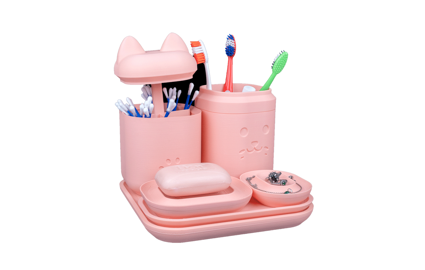 Kit de Organização para Banheiro - Gatinho