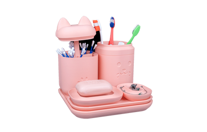 Kit de Organização para Banheiro - Gatinho