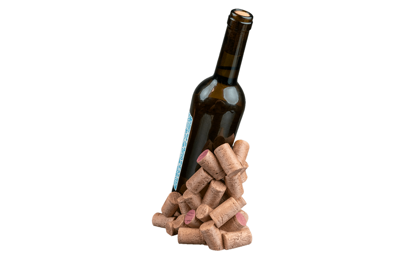 Suporte para Garrafa de Vinho - Base com Rolhas