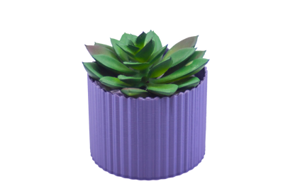Vaso Cilíndrico com Ranhuras Modernas