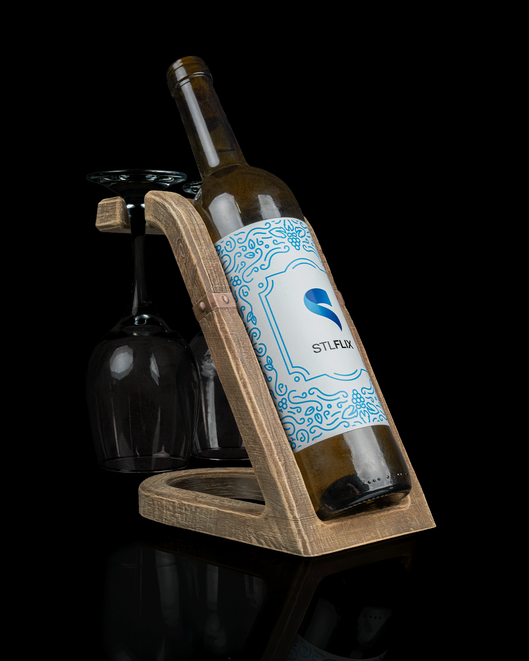 Suporte para Garrafa de Vinho - Rústico
