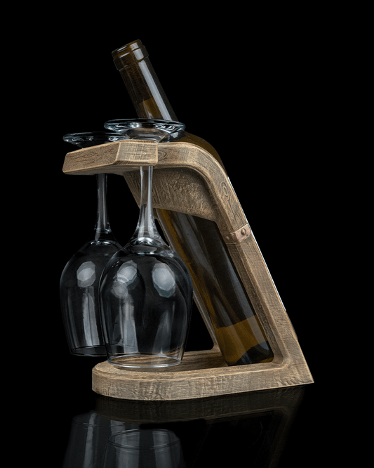 Suporte para Garrafa de Vinho - Rústico