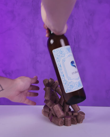Suporte para Garrafa de Vinho - Base com Rolhas